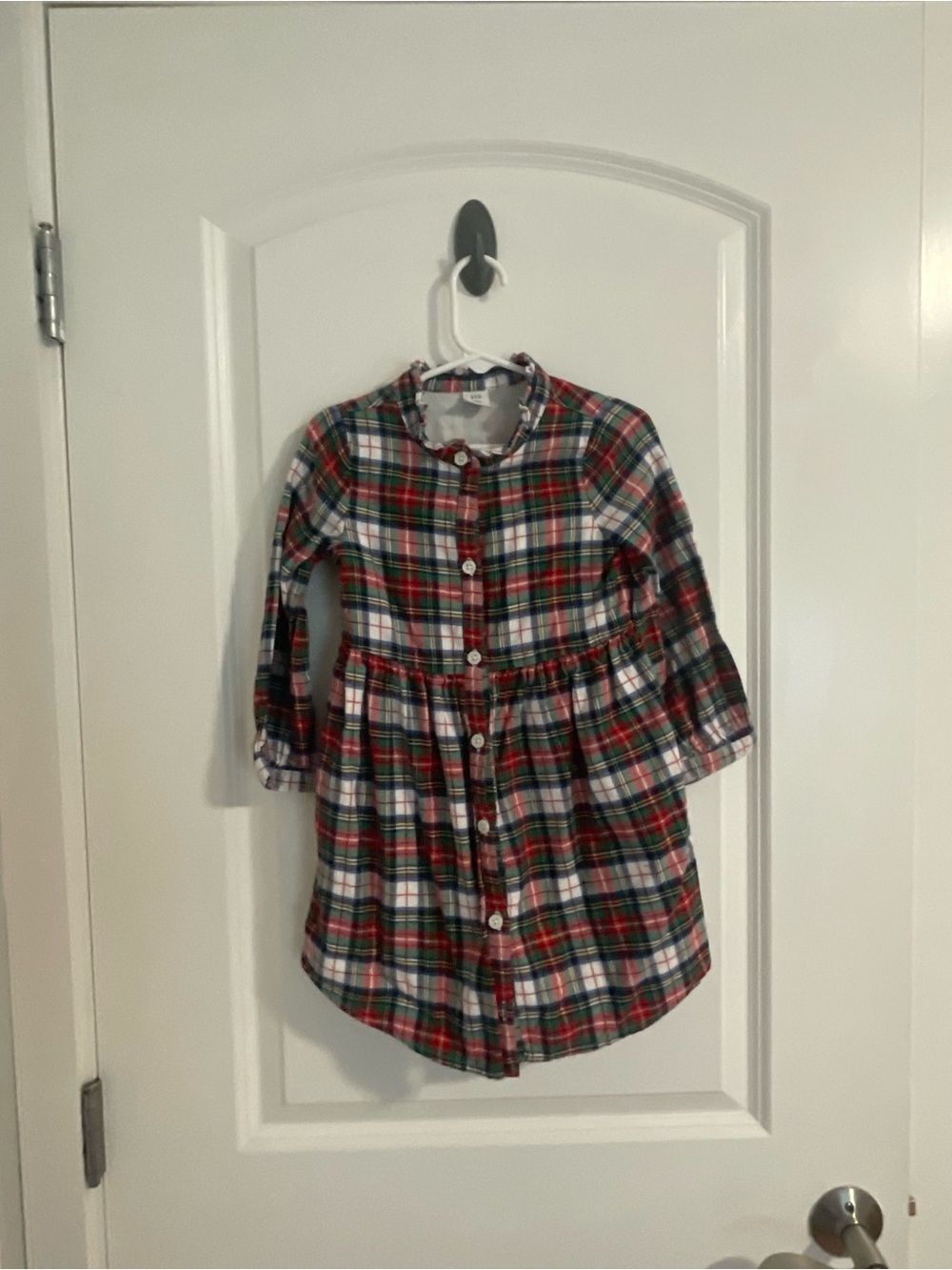 GAP Girls Plaid Button-Front Dress in Red, Green & White